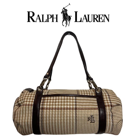 Ralph Lauren Handbags - Lauren Ralph Lauren Vintage Houndstooth Barrel Bag